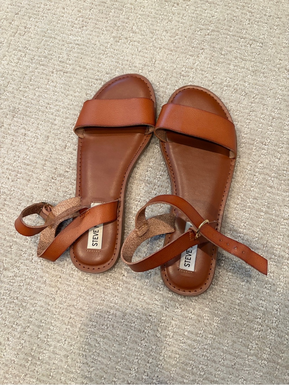 Steve Madden Brown Ankle-Strap Sandals